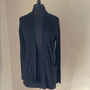 Ann Taylor Factory Black Open Front Cardigan